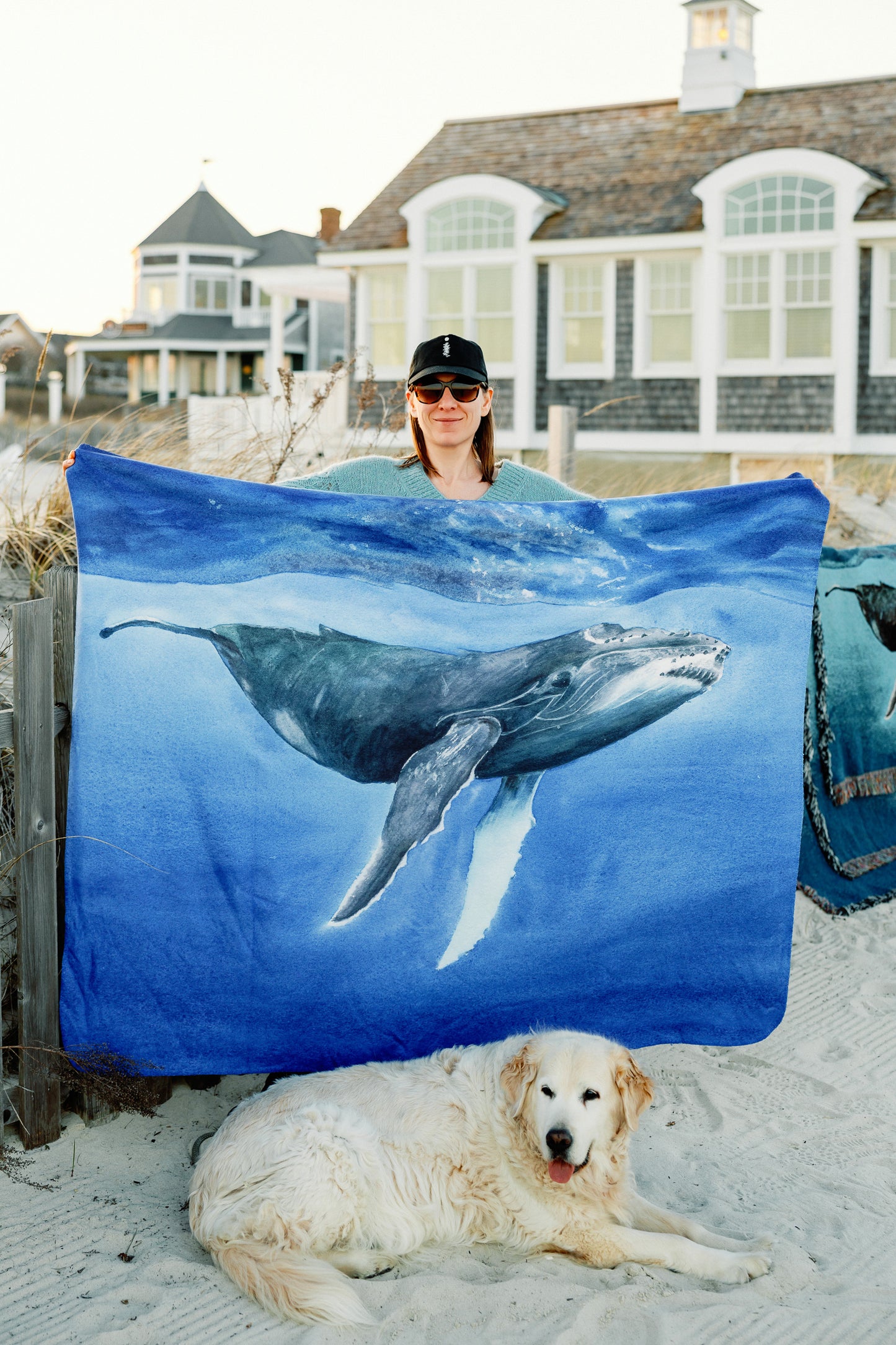 Underwater Whale Sherpa Fleece Throw Blanket