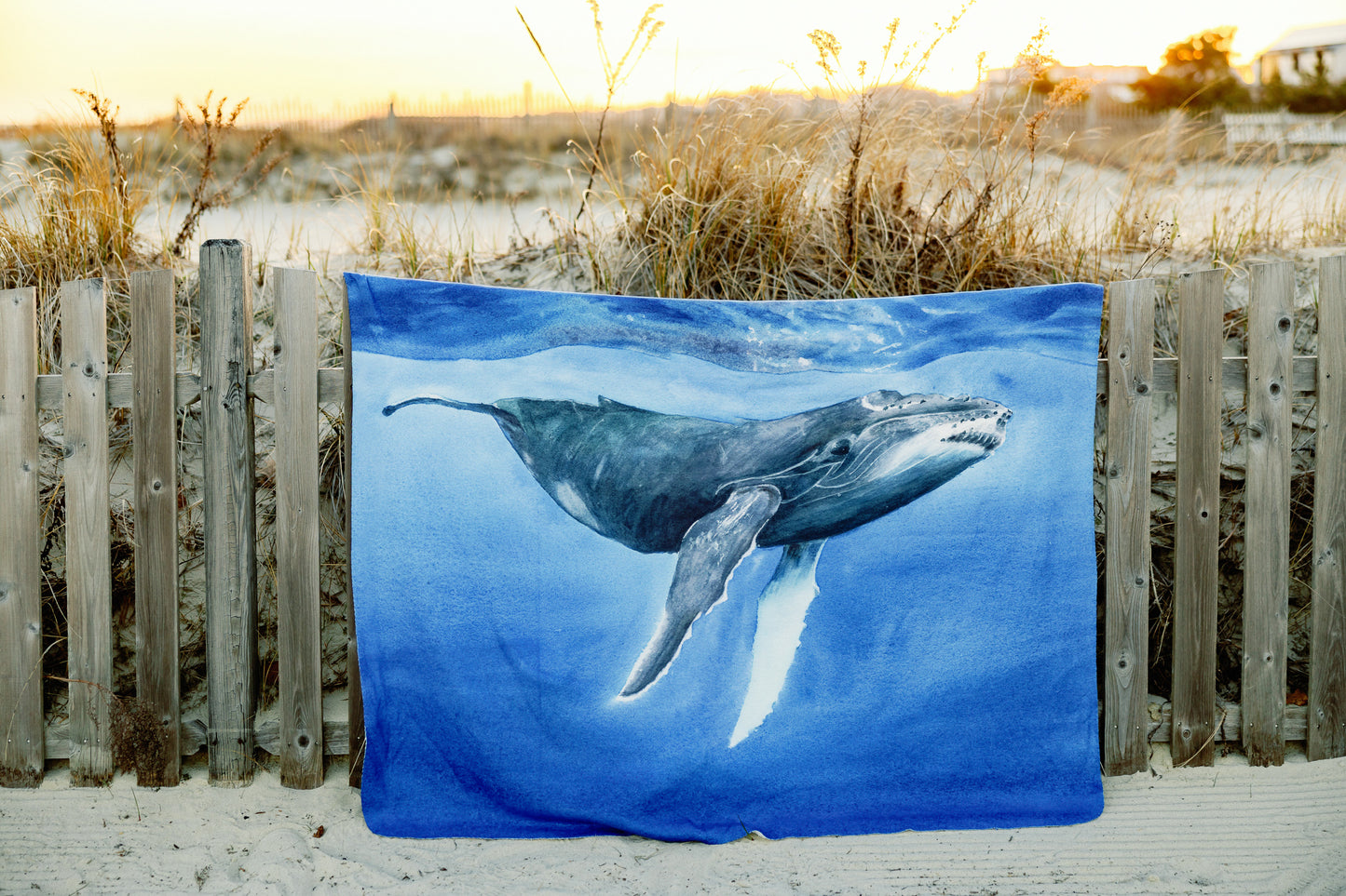 Underwater Whale Sherpa Fleece Throw Blanket