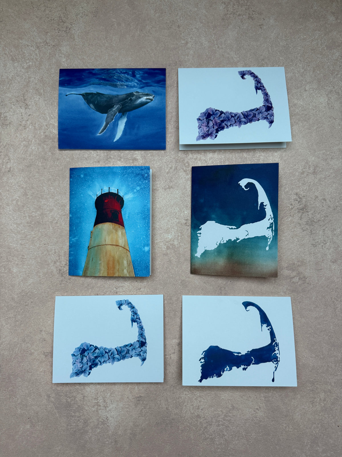 Set of 6 Cape Cod cards - one of each design