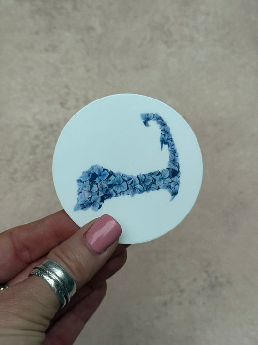 Blue Hydrangeas Cape Cod Sticker