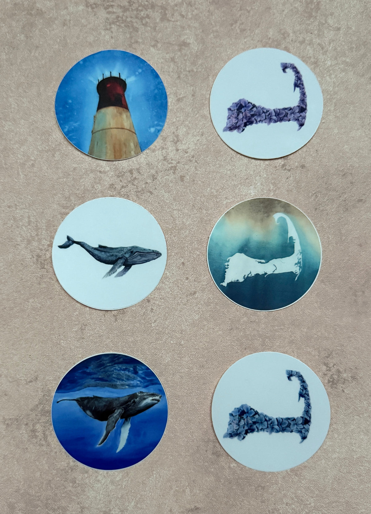 Cape Cod Sticker Set — 6 Round Stickers