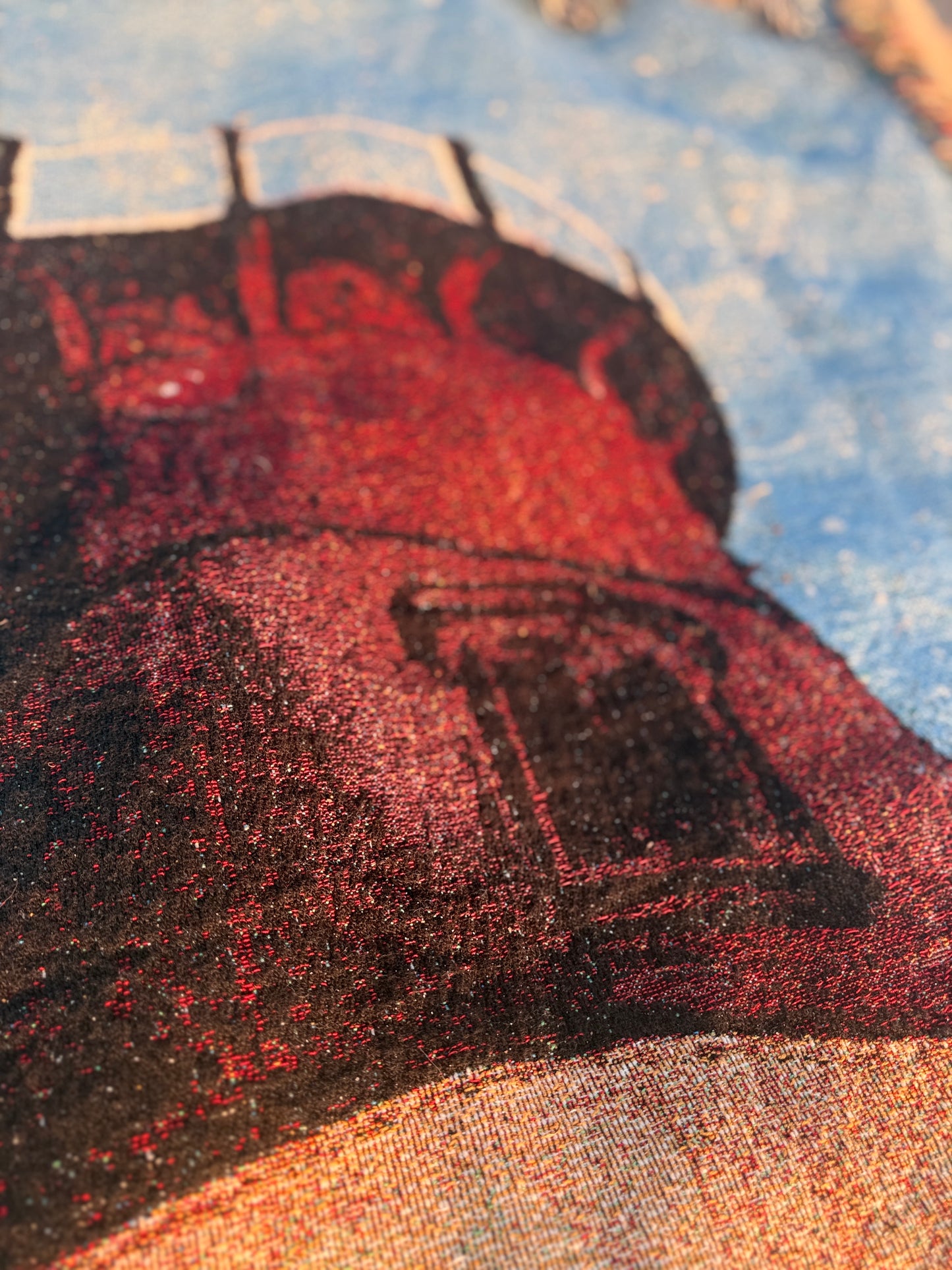 Nauset Lighthouse Jacquard Woven Cotton Throw Blanket