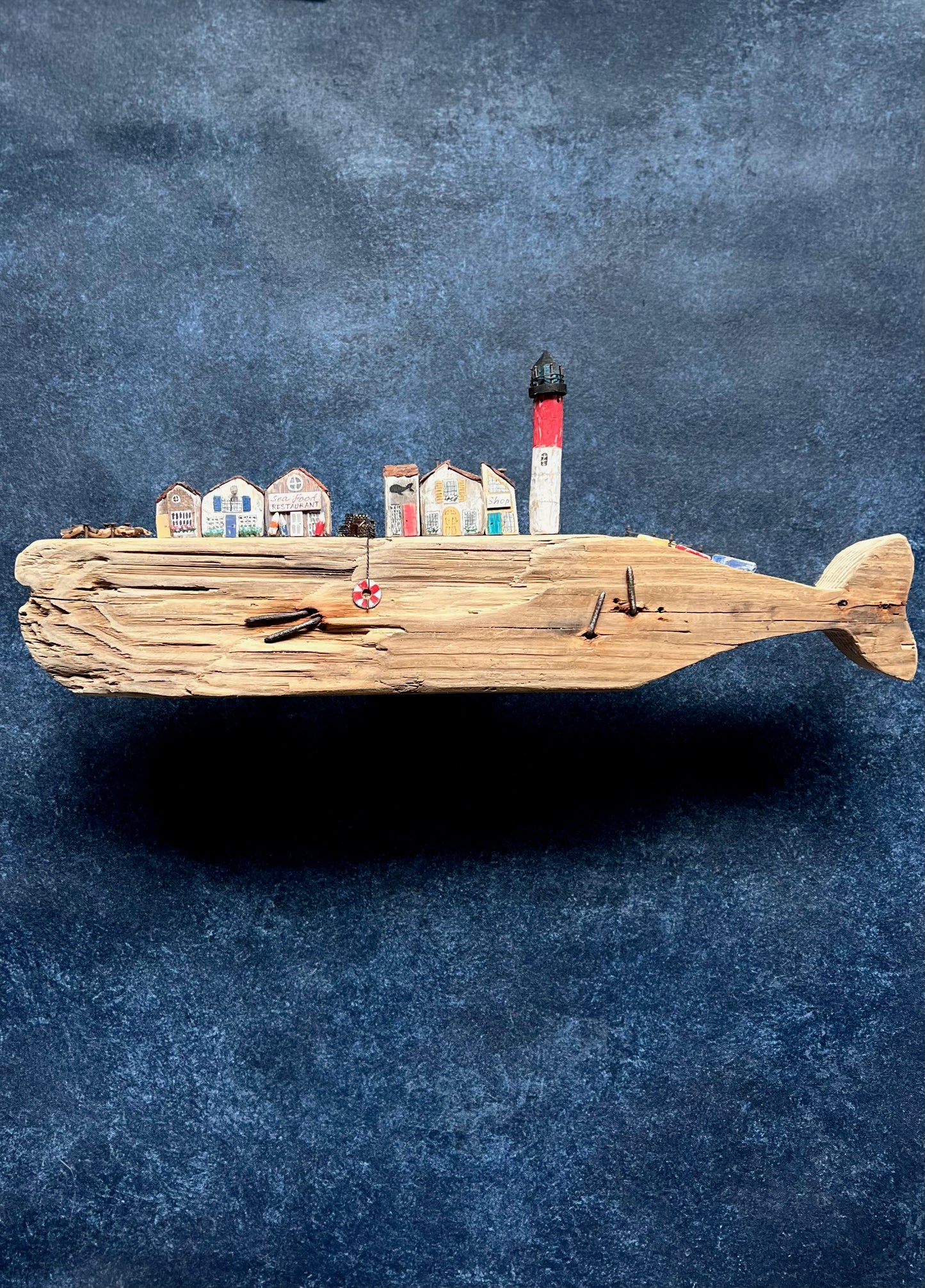 Whale with Nauset Lighthouse